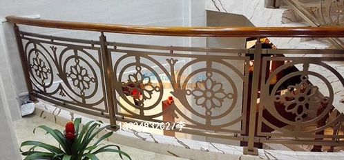 艺术风格纯铜雕花镂空楼梯护栏 佛山市众钰金属制品